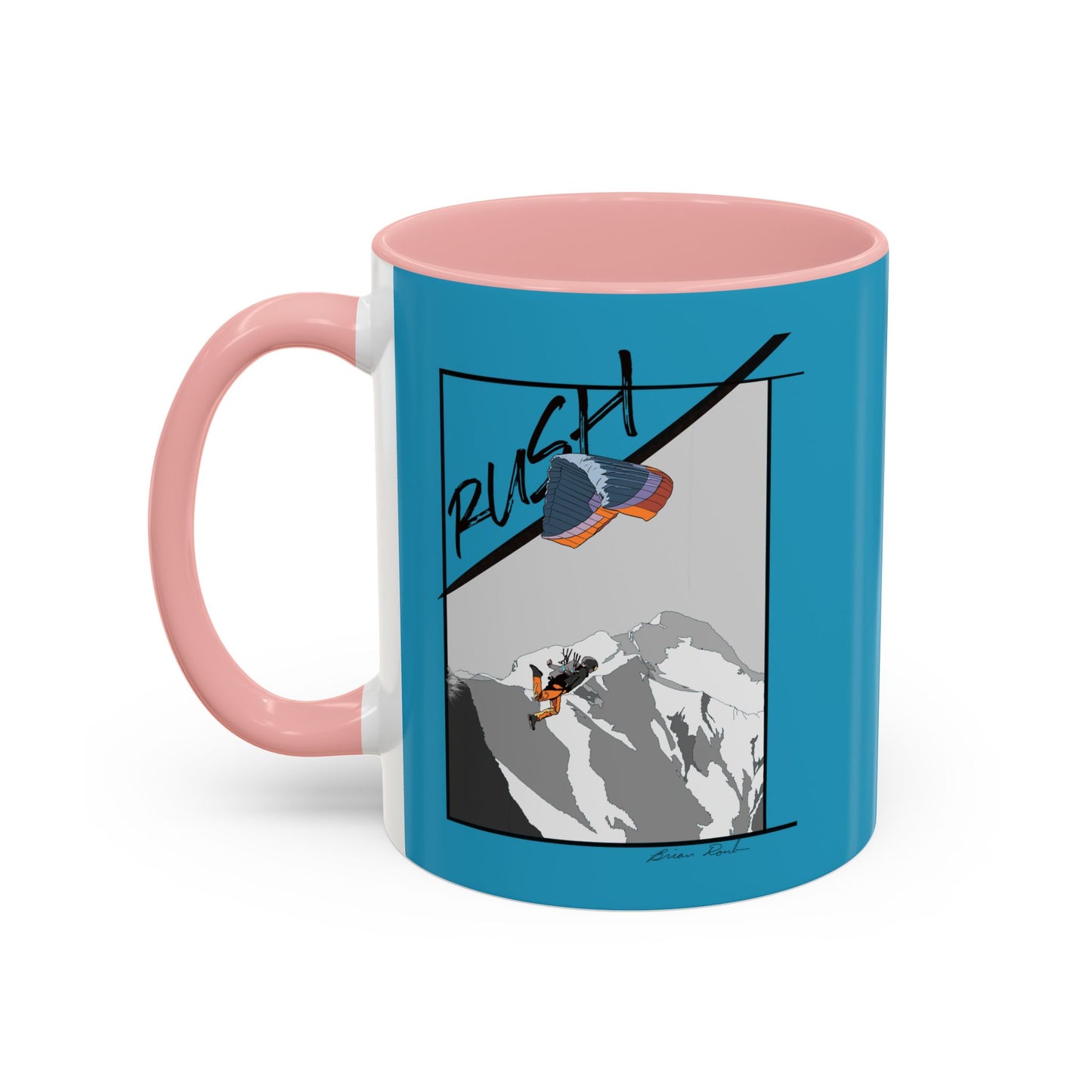 Turquoise "Rush" Speed Flying - Accent Coffee Mug, 11oz
