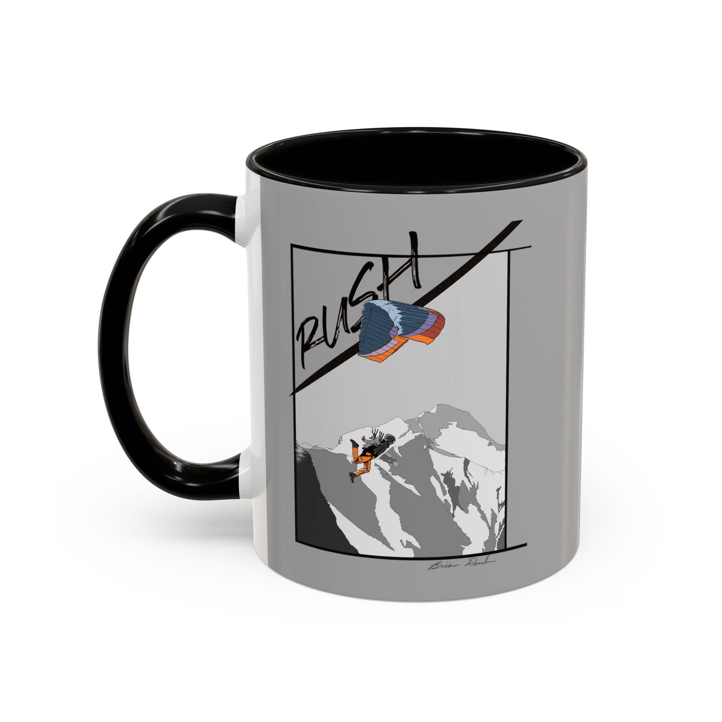 Lt Gray "Rush" Speed Flying - Accent Coffee Mug, 11oz