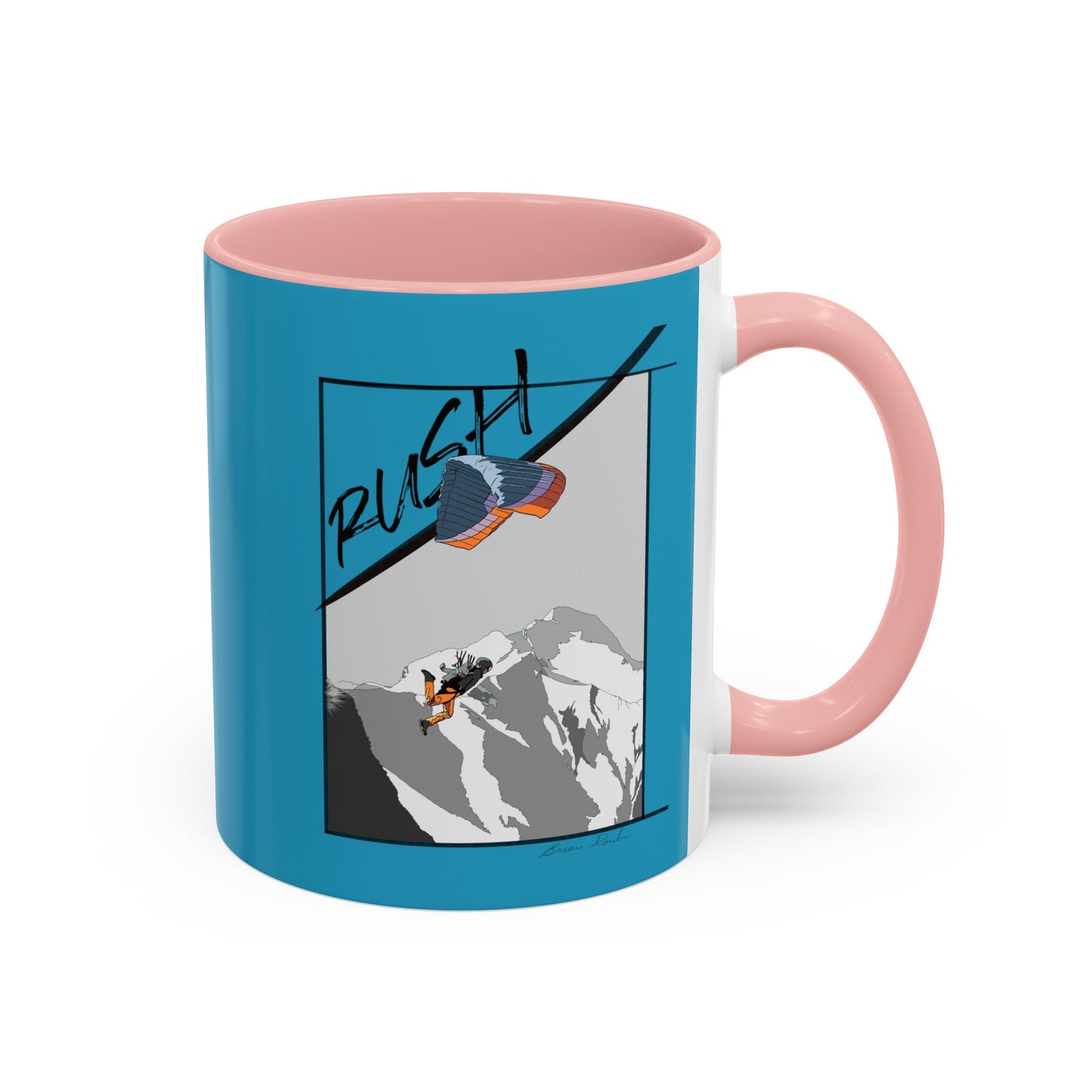 Turquoise "Rush" Speed Flying - Accent Coffee Mug, 11oz