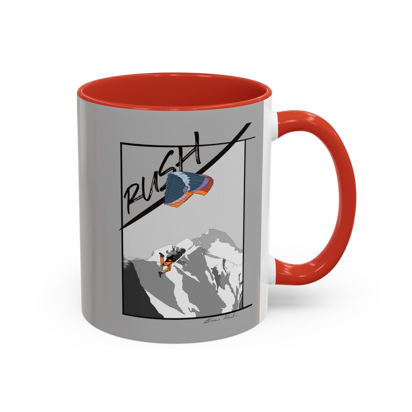 Lt Gray "Rush" Speed Flying - Accent Coffee Mug, 11oz