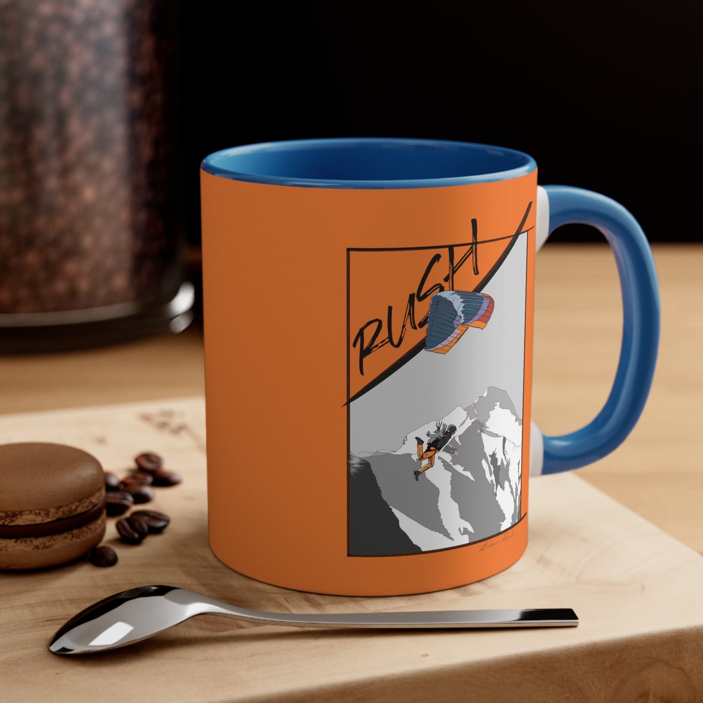 Orange "Rush" Speed Flying - Accent Coffee Mug, 11oz