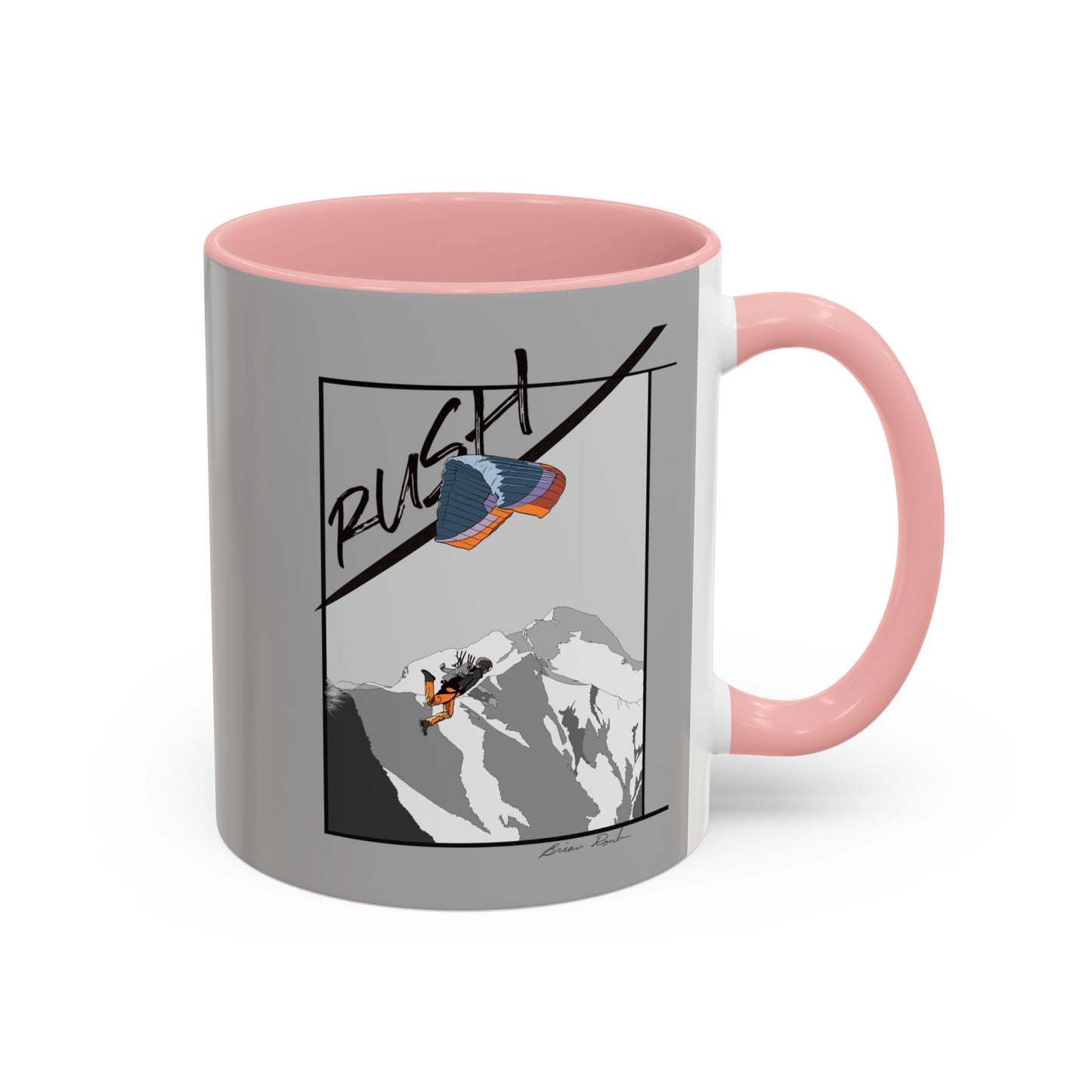 Lt Gray "Rush" Speed Flying - Accent Coffee Mug, 11oz