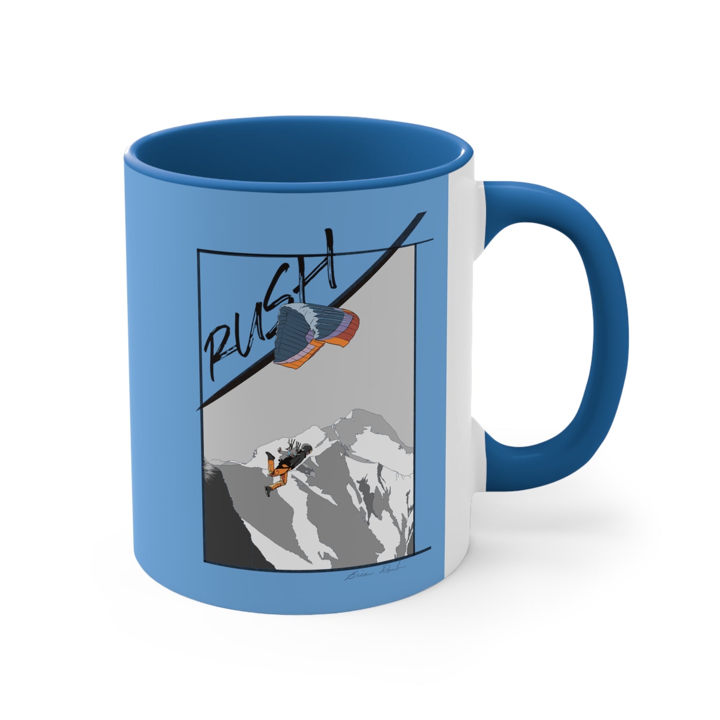 Lt Blue "Rush" Speed Flying - Accent Coffee Mug, 11oz