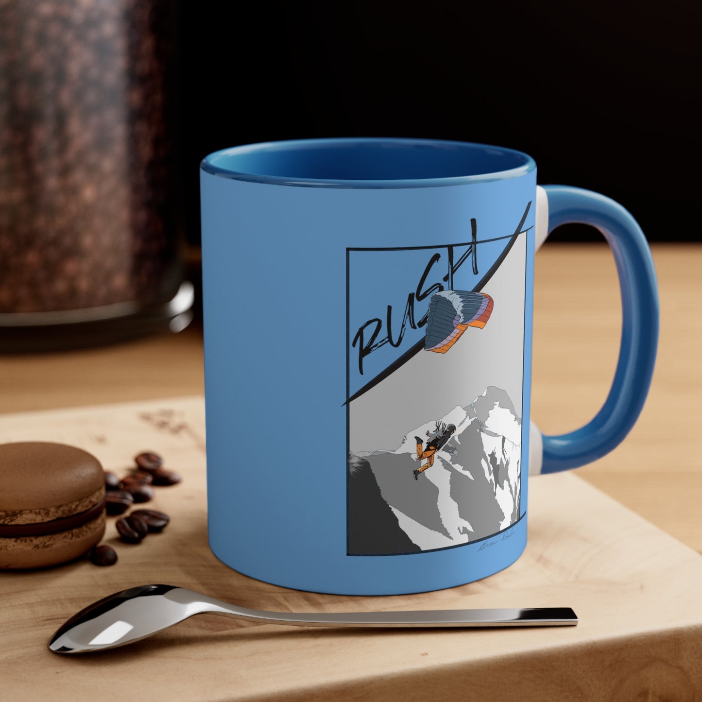 Lt Blue "Rush" Speed Flying - Accent Coffee Mug, 11oz