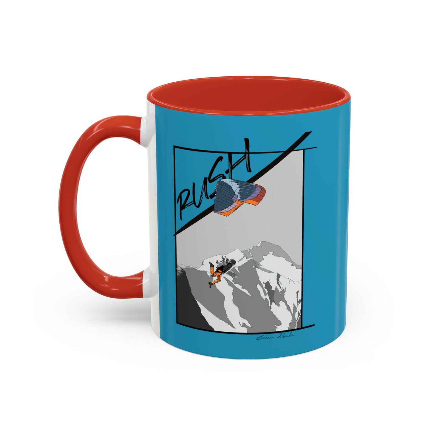 Turquoise "Rush" Speed Flying - Accent Coffee Mug, 11oz
