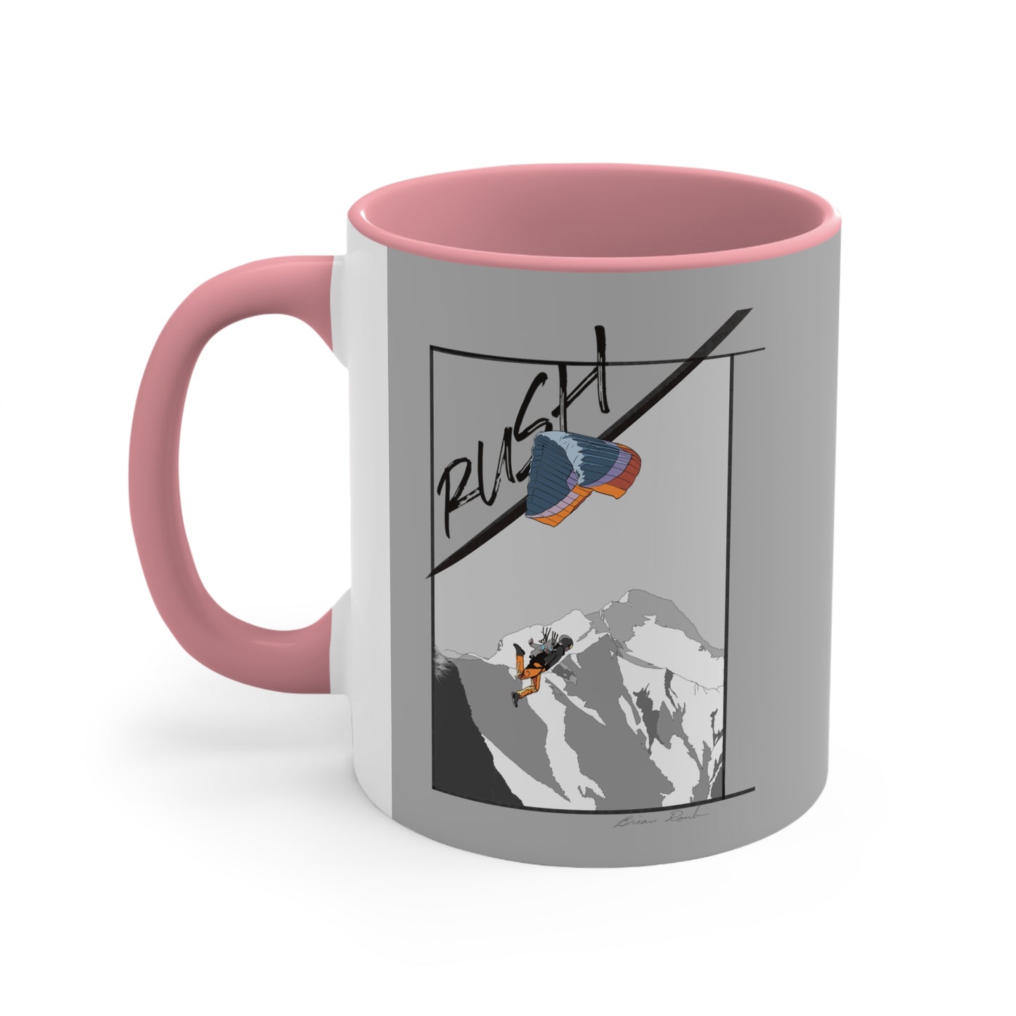 Lt Gray "Rush" Speed Flying - Accent Coffee Mug, 11oz