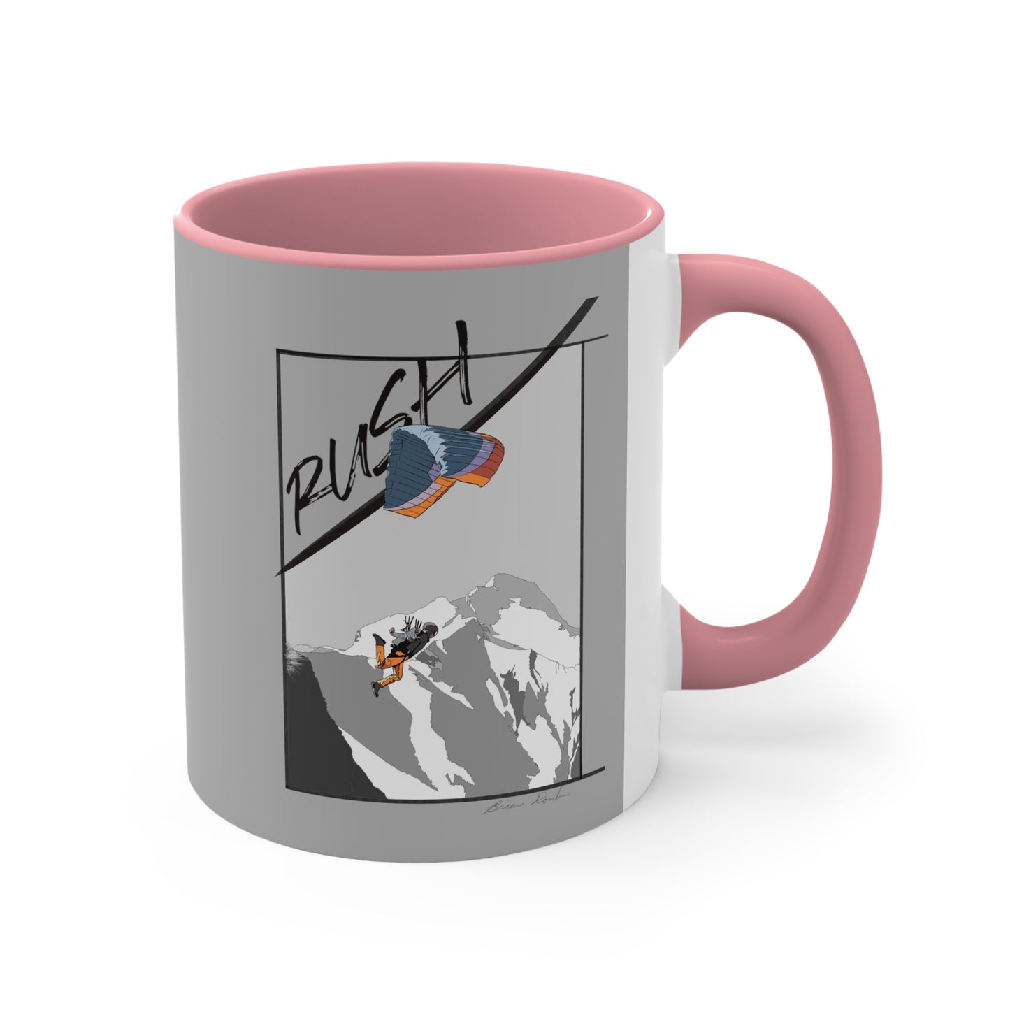 Lt Gray "Rush" Speed Flying - Accent Coffee Mug, 11oz