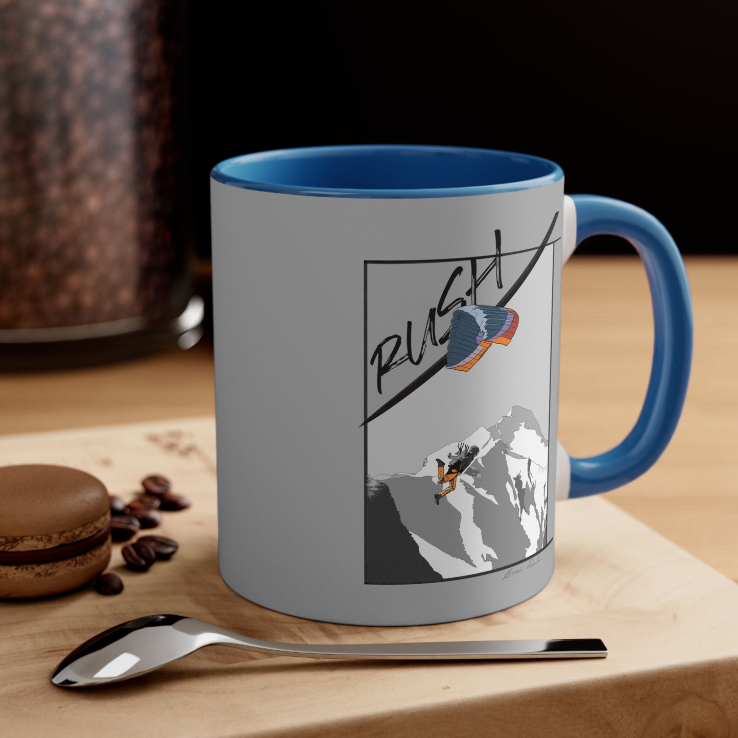 Lt Gray "Rush" Speed Flying - Accent Coffee Mug, 11oz