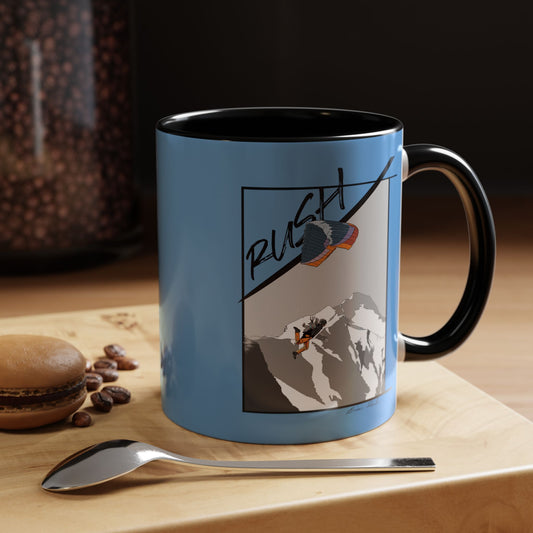Lt Blue "Rush" Speed Flying - Accent Coffee Mug, 11oz