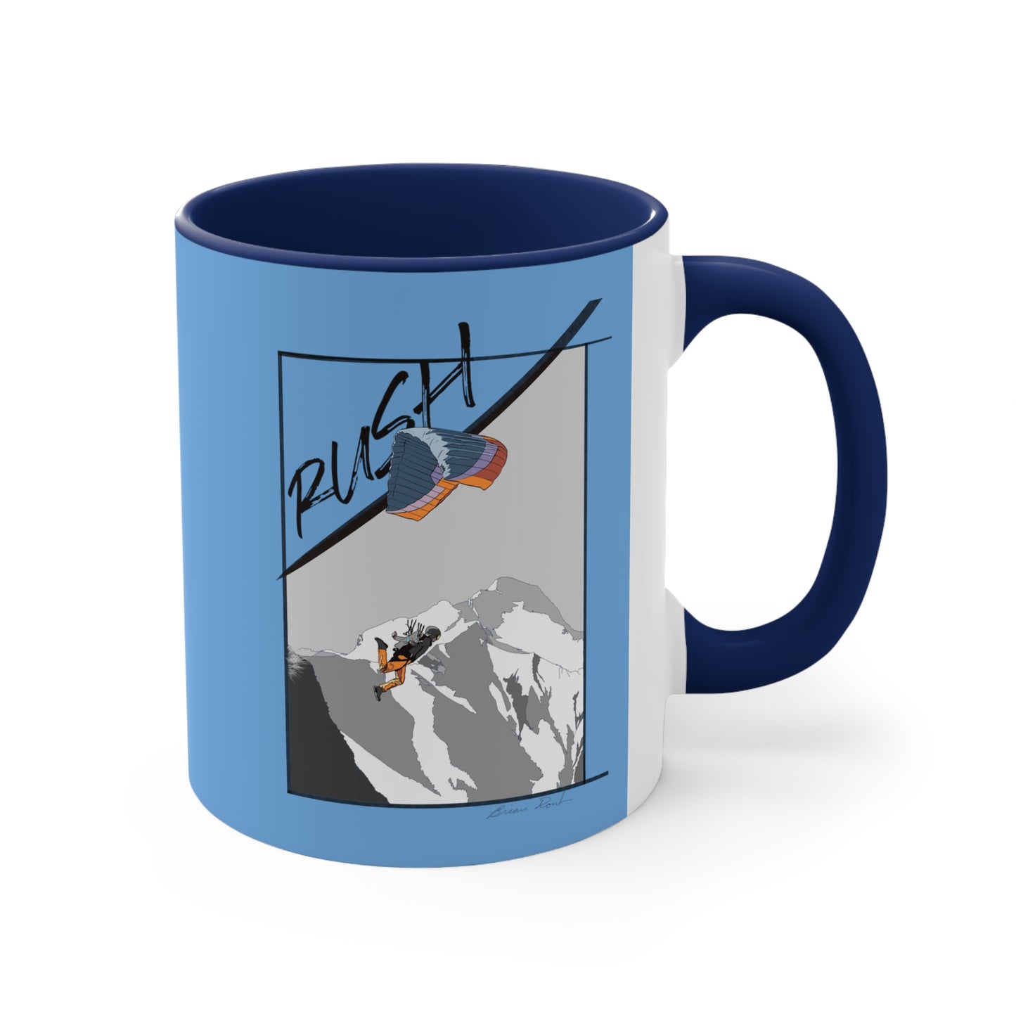 Lt Blue "Rush" Speed Flying - Accent Coffee Mug, 11oz