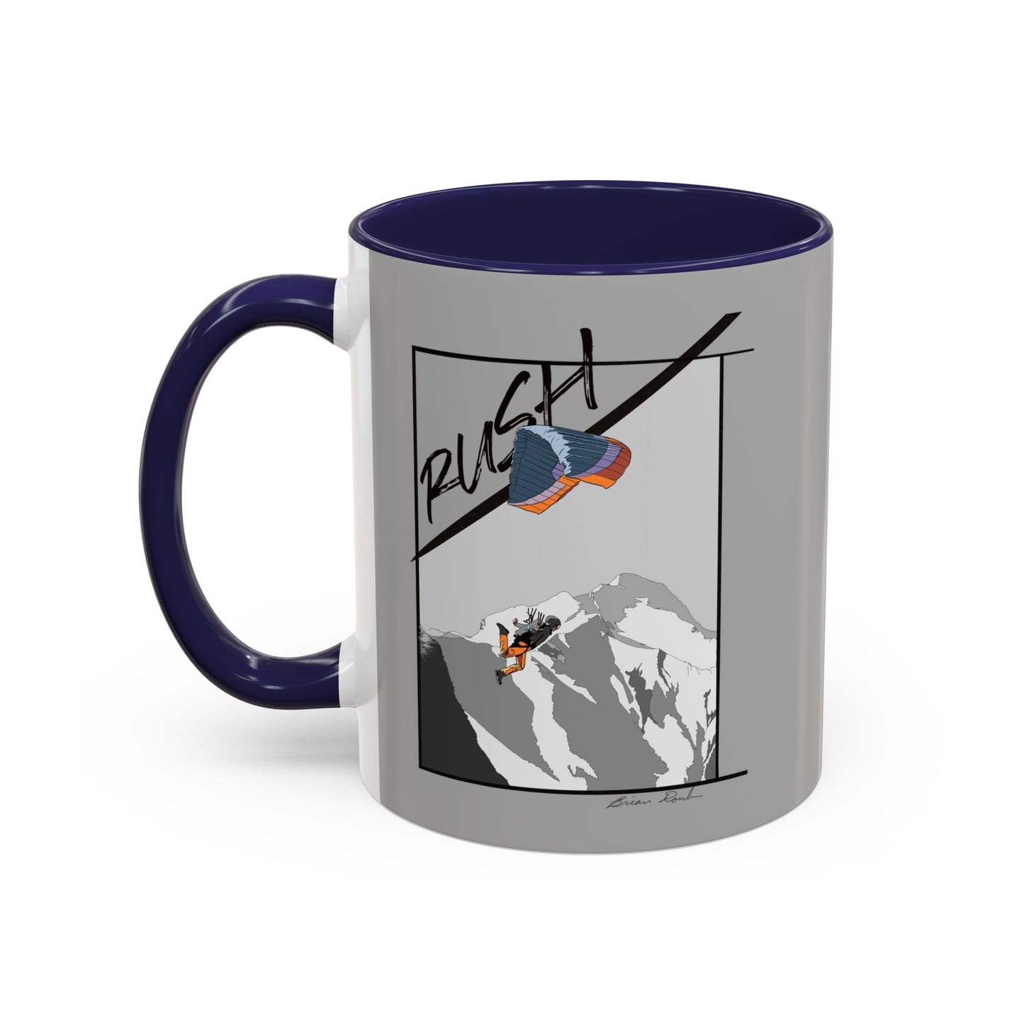 Lt Gray "Rush" Speed Flying - Accent Coffee Mug, 11oz