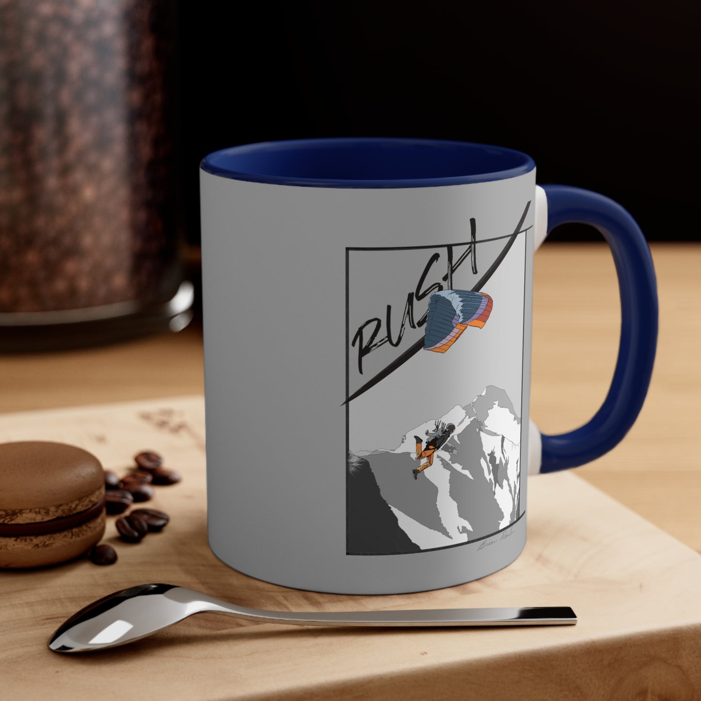 Lt Gray "Rush" Speed Flying - Accent Coffee Mug, 11oz