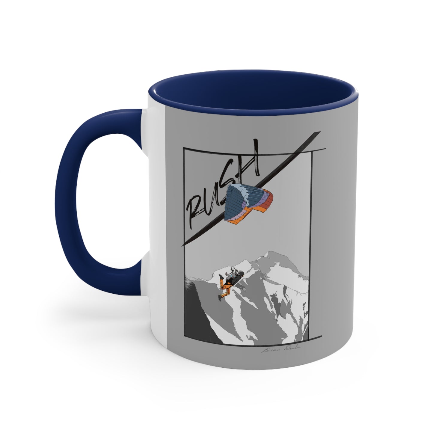 Lt Gray "Rush" Speed Flying - Accent Coffee Mug, 11oz