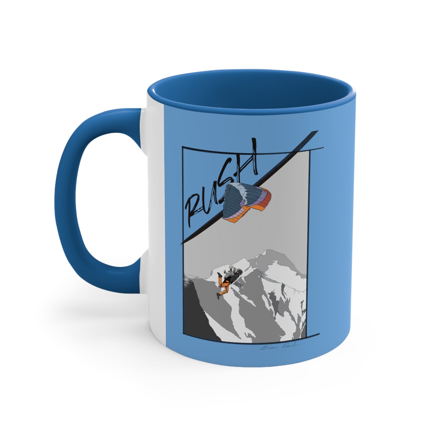 Lt Blue "Rush" Speed Flying - Accent Coffee Mug, 11oz