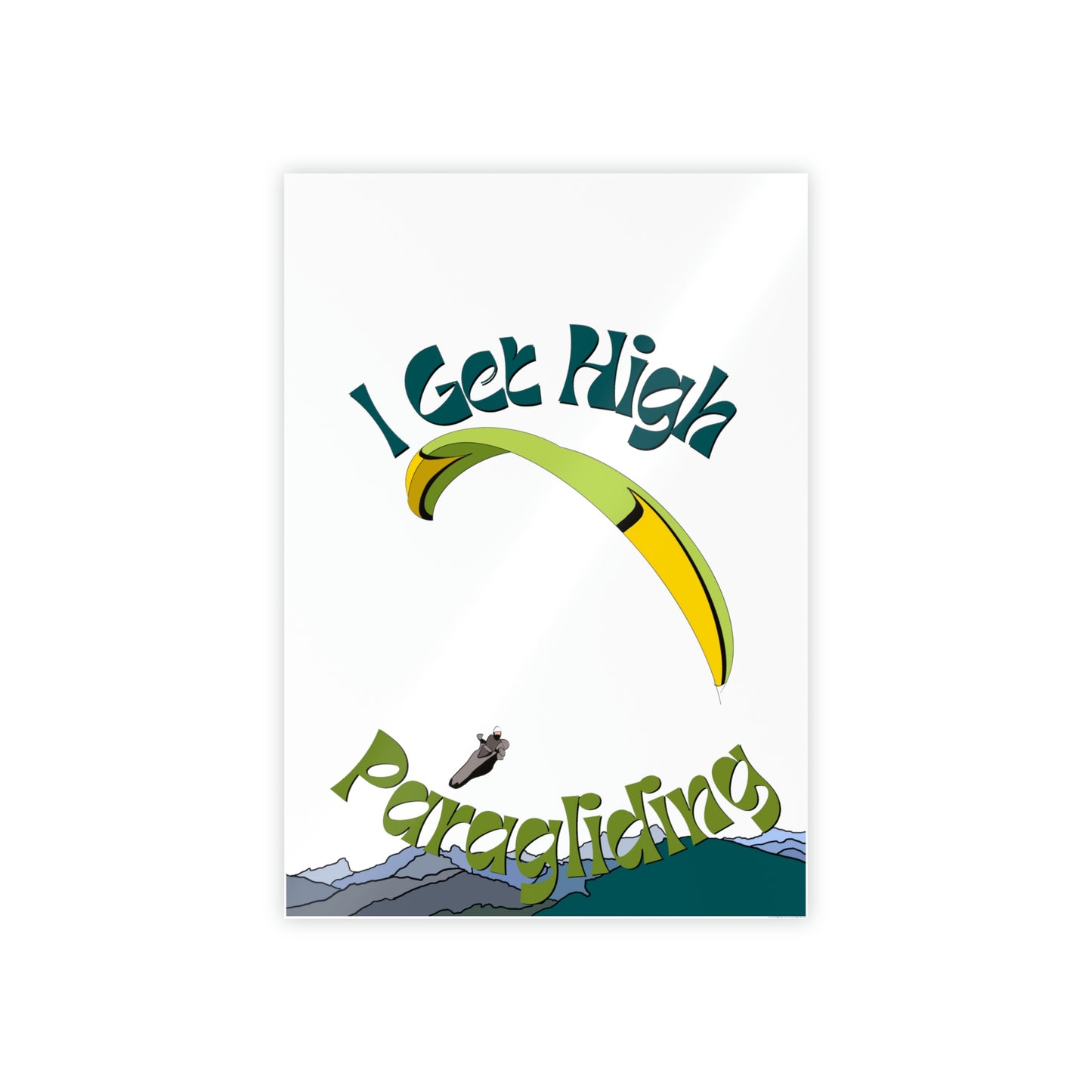 Get High Paragliding - Gloss Posters