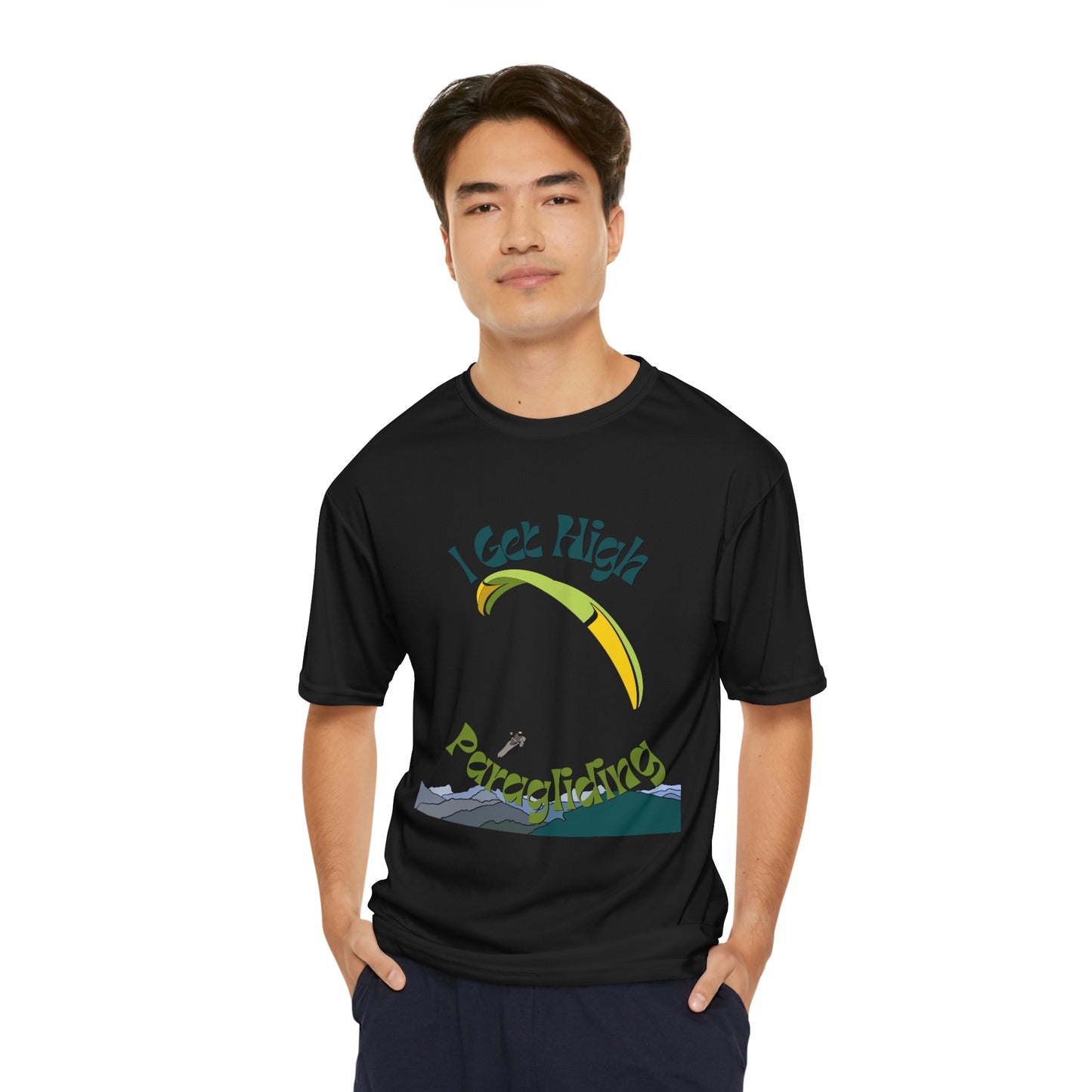 Get High Paragliding - Men's Performance T-Shirt