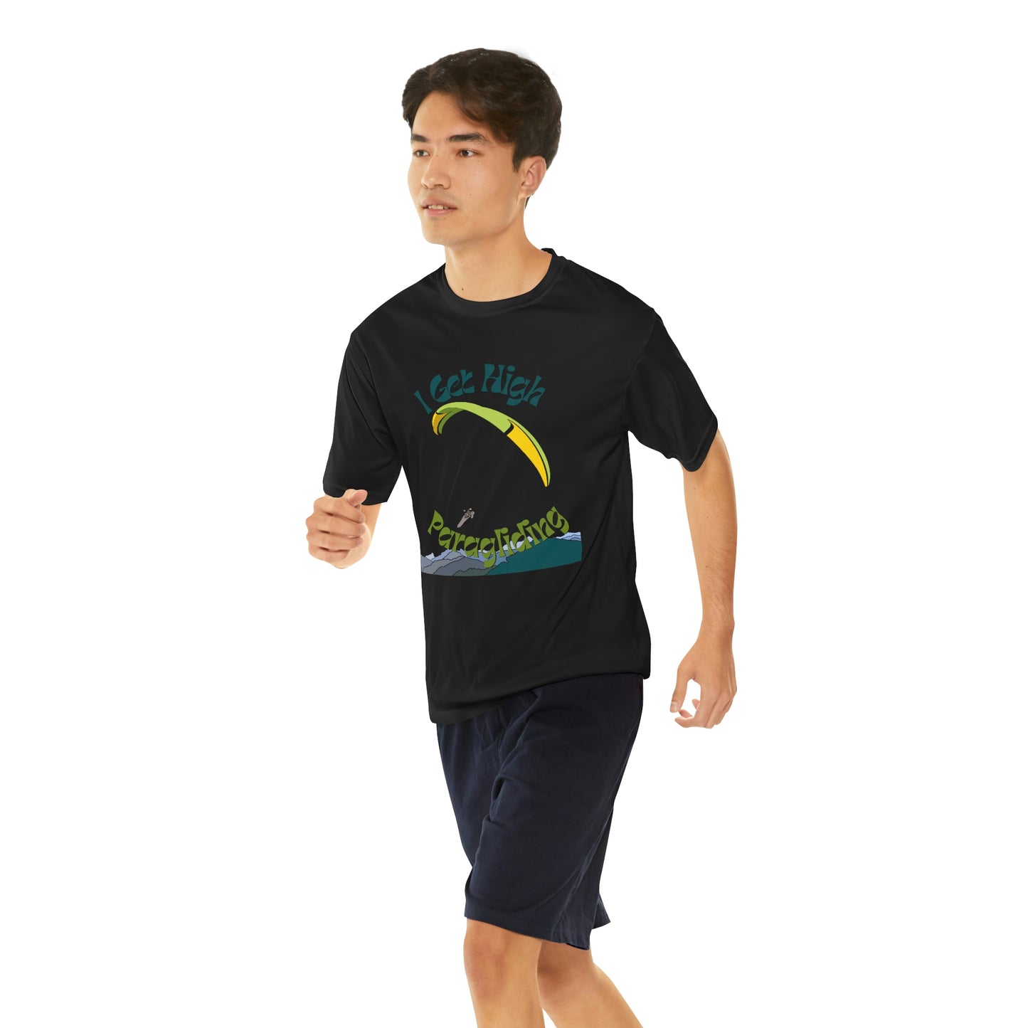 Get High Paragliding - Men's Performance T-Shirt