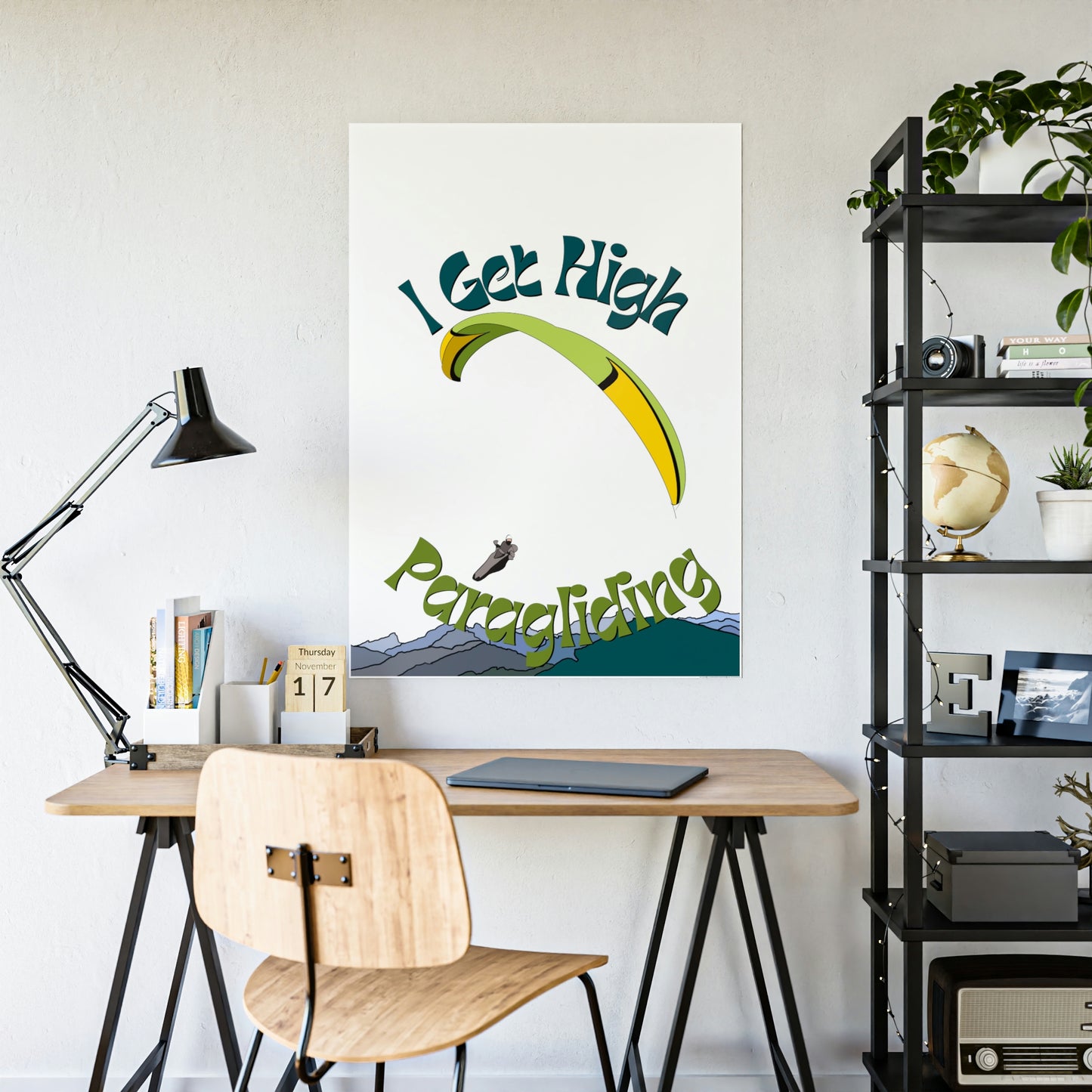 Get High Paragliding - Gloss Posters